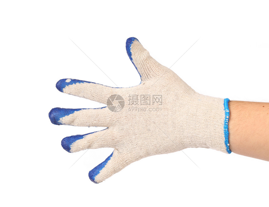 橡胶保护蓝色手套家务敷料工人安全工作棕榈材料橡皮园艺纺织品图片