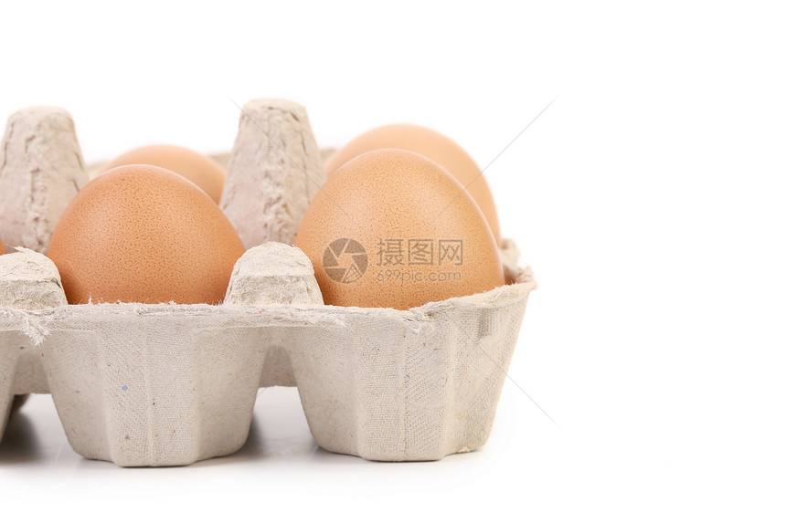 蛋盒里有棕色鸡蛋早餐纸盒农场产品美食生活纸板家禽母鸡团体图片