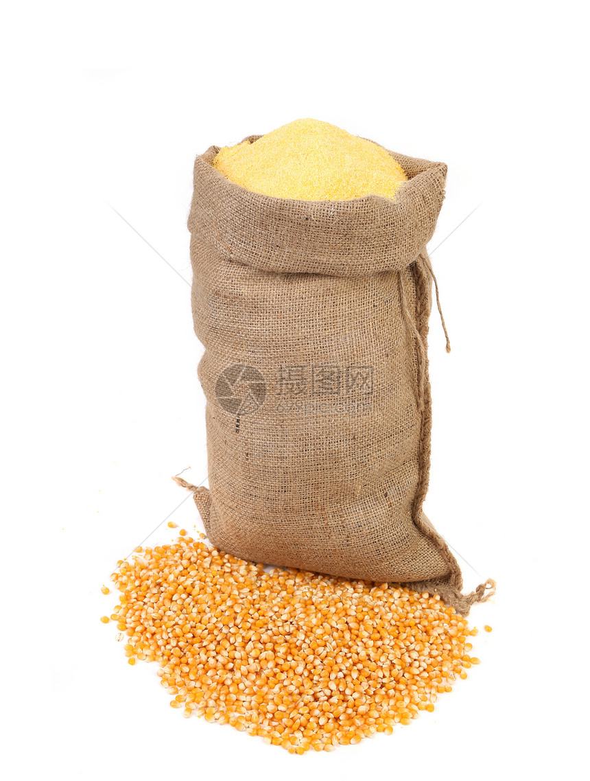 有玉米和面粉的垃圾袋粮食烹饪宏观棒子饲料解雇收成种子颗粒粒子图片