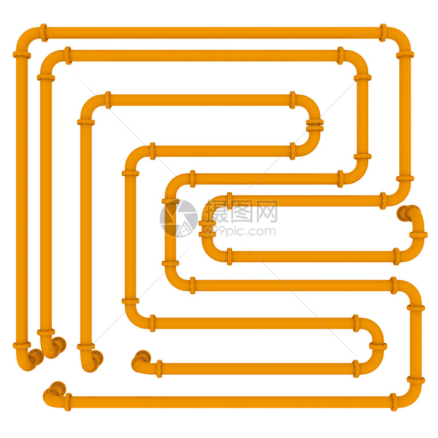 黄黄色管道建造焊接螺栓白色技术工业迷宫工厂管子溪流图片