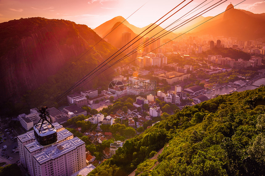 里约热内卢市方式电源线地标景点建筑交通地方建筑学山脉缆车图片