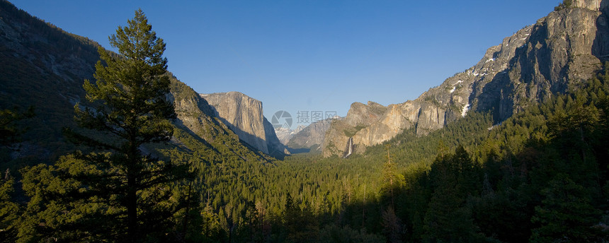 约塞米特河谷穹顶摄影酋长瀑布森林山脉地质学山谷面纱场景图片