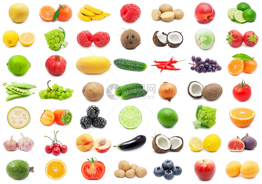 水果和蔬菜菜花玉米椰子奇异果辣椒茄子胡椒覆盆子柿子西瓜图片