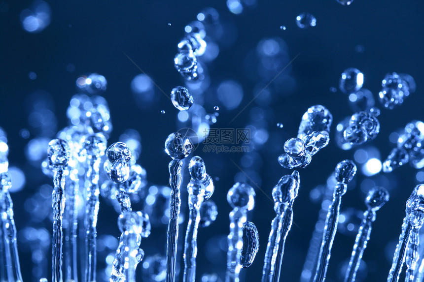 水滴温泉洗发水肥皂玻璃瓶子气泡海洋墙纸流动蓝色图片