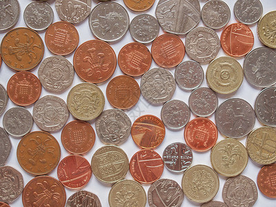 英镑王国便士硬币英语货币钱高清图片素材