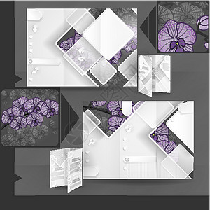 小册子模板设计传单打印文档横幅商业杂志营销广告植物群兰花背景图片