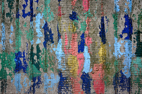 旧墙上涂着色彩多彩的涂鸦石头艺术街道创造力背景图片