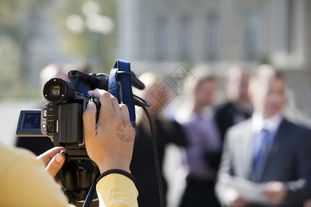 录像摄像机记录面试技术记者报告文学居住视频报告摄影师电视报道高清图片素材
