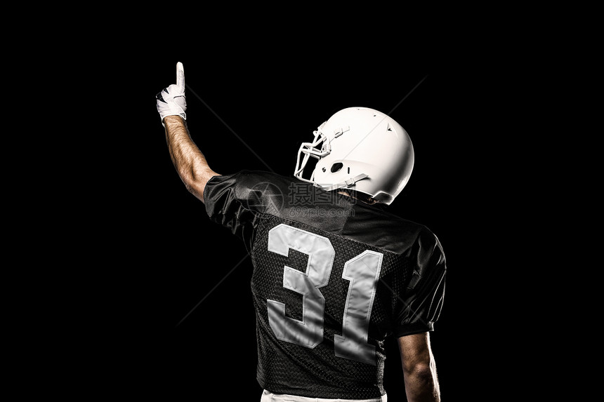 足球运动员体育场黑色运动服运动职业体育头盔竞技制服男性图片