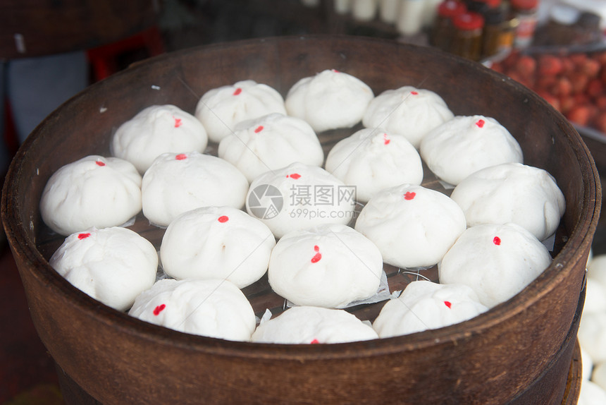 中国蒸包汽船蒸汽食物美味传统馒头美食点心饺子竹子图片