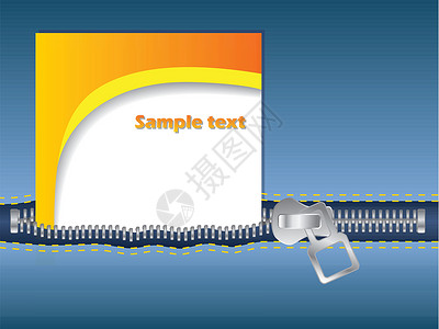 拉链素材口袋内名片插画