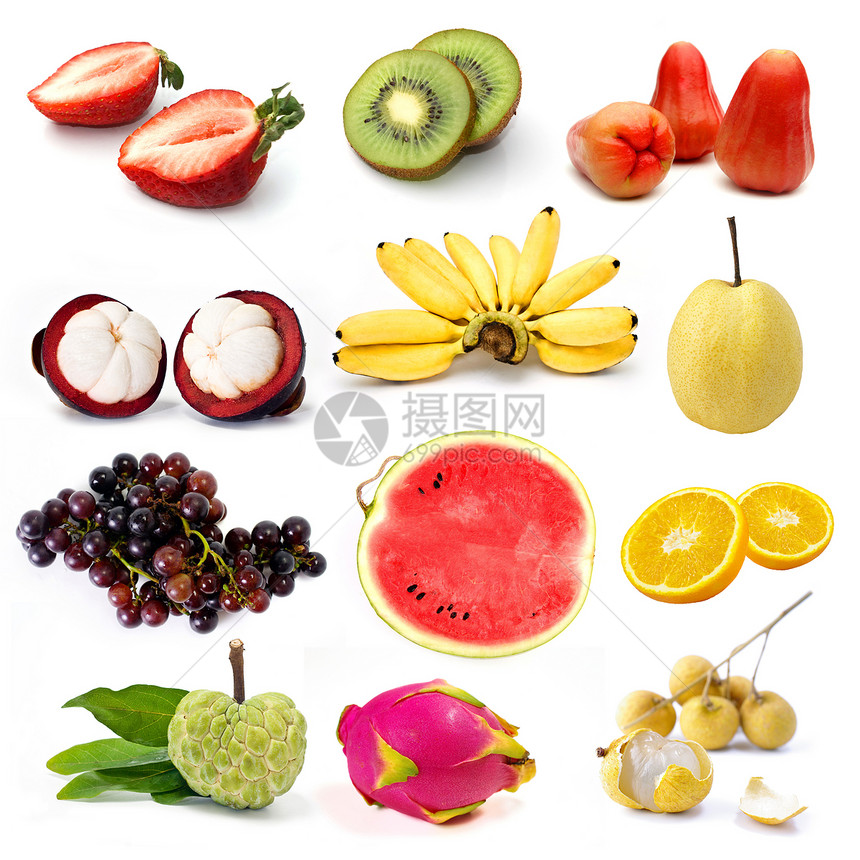 一套有机水果 独果农业奇异果小吃营养热带山竹荔枝香蕉果汁西瓜图片
