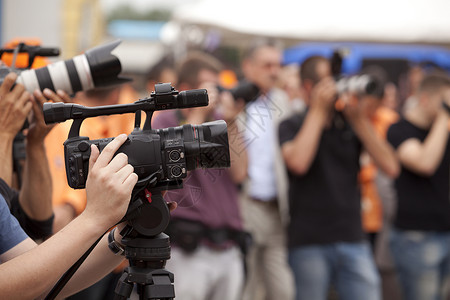录像摄像机面试居住技术播送电视摄影师记录镜片报告视频报道高清图片素材