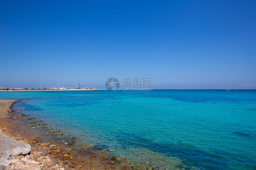 德尼亚阿利坎特马内塔卡西亚纳海滩旅行假期阳光天空海滩波浪场景蓝色旅游海岸图片