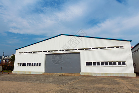 单元门储存仓库建筑货物运输职场出口工业贮存单元蓝色码头背景
