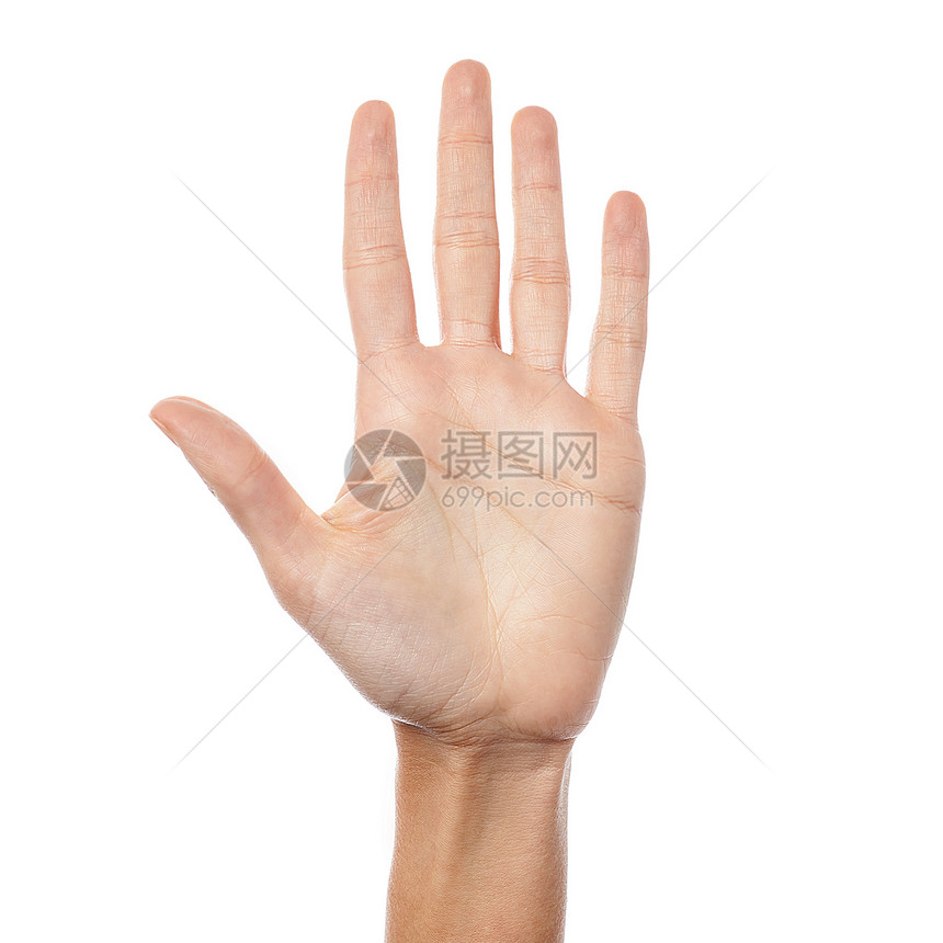女性手表显示5个数数数女士教育手腕手指宏观概念白色手势拇指图片
