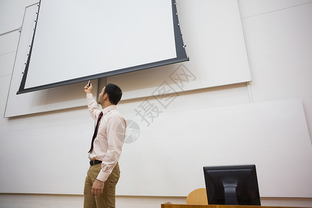 讲堂有投影屏幕的教师背景图片