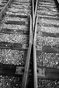 铁路铁轨火车旅行石头路口金属运输背景图片