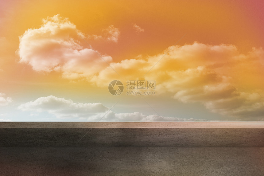 秃鹰和黄黄的天空阳光橙子日落晴天日出多云阳台图片