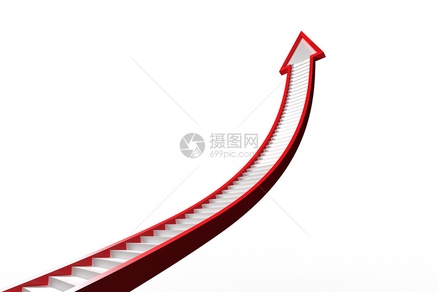红梯形箭头图形绘图红色梯子生长计算机图片