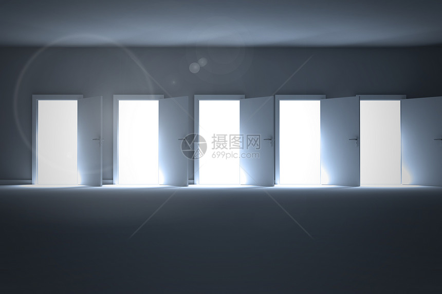 开启亮光的门窗绘图数字阴影计算机图片