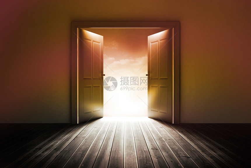 门打开明亮的灯光绘图开幕式房间计算机图片