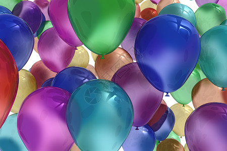 彩色气球派对计算机绘图乐趣背景图片