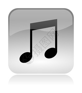 音乐类APP图标符号 App 图标黑色白色圆形按钮正方形网络平方反射插图笔记背景