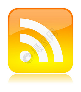 一直播logoRSS 源应用程序图标圆形橙子互联网通讯博客白色播客平方按钮正方形背景