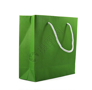 绿纸袋店铺礼物购物销售绿色营销零售商品礼品袋背景图片