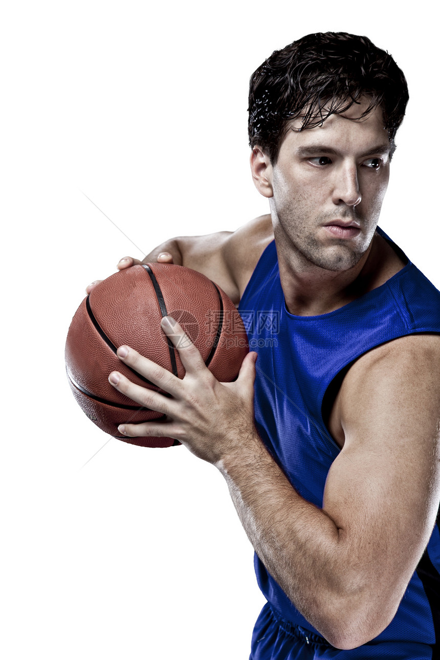 篮球运动员团队背景蓝色跳绳精神黑色职业制服奉献运动图片