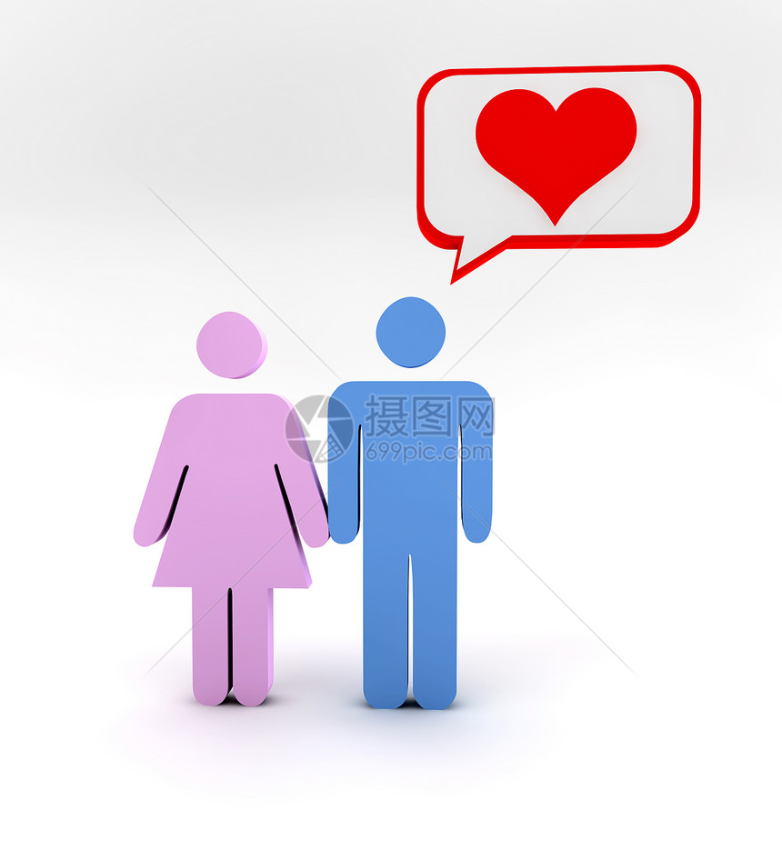 爱情宣言欲望会议蓝色家庭夫妻网络热情红色演讲插图图片