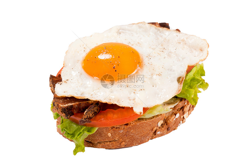 孤立的鸡蛋三明治图片
