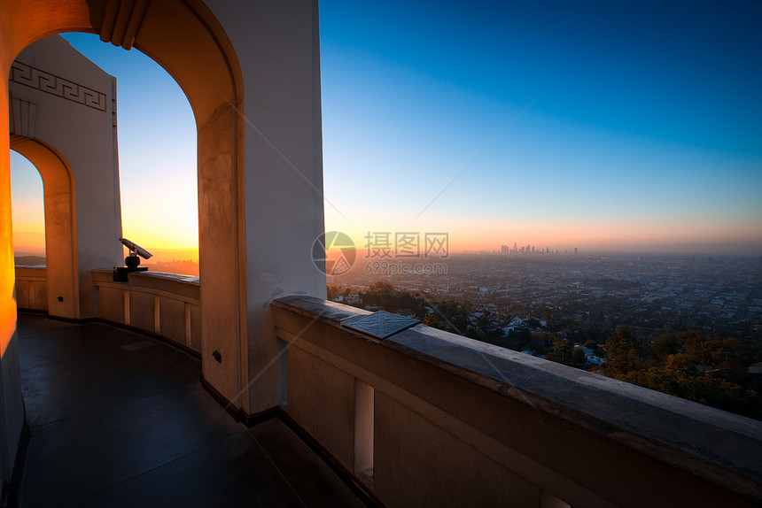 从格里菲斯天文台看的洛杉矶结构风景天文台旅游天空城市水平目的地摄影建筑图片
