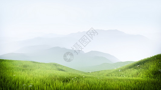 山山脉荒野高地高山阴霾花朵草地乡村高清图片