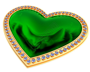 绿化心脏首饰装饰品金属纪念日艺术周年蓝宝石宝藏婚礼婚姻搭扣背景图片