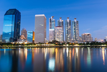 曼谷市商业城市金融办公室建筑物历史性天际首都景观背景图片