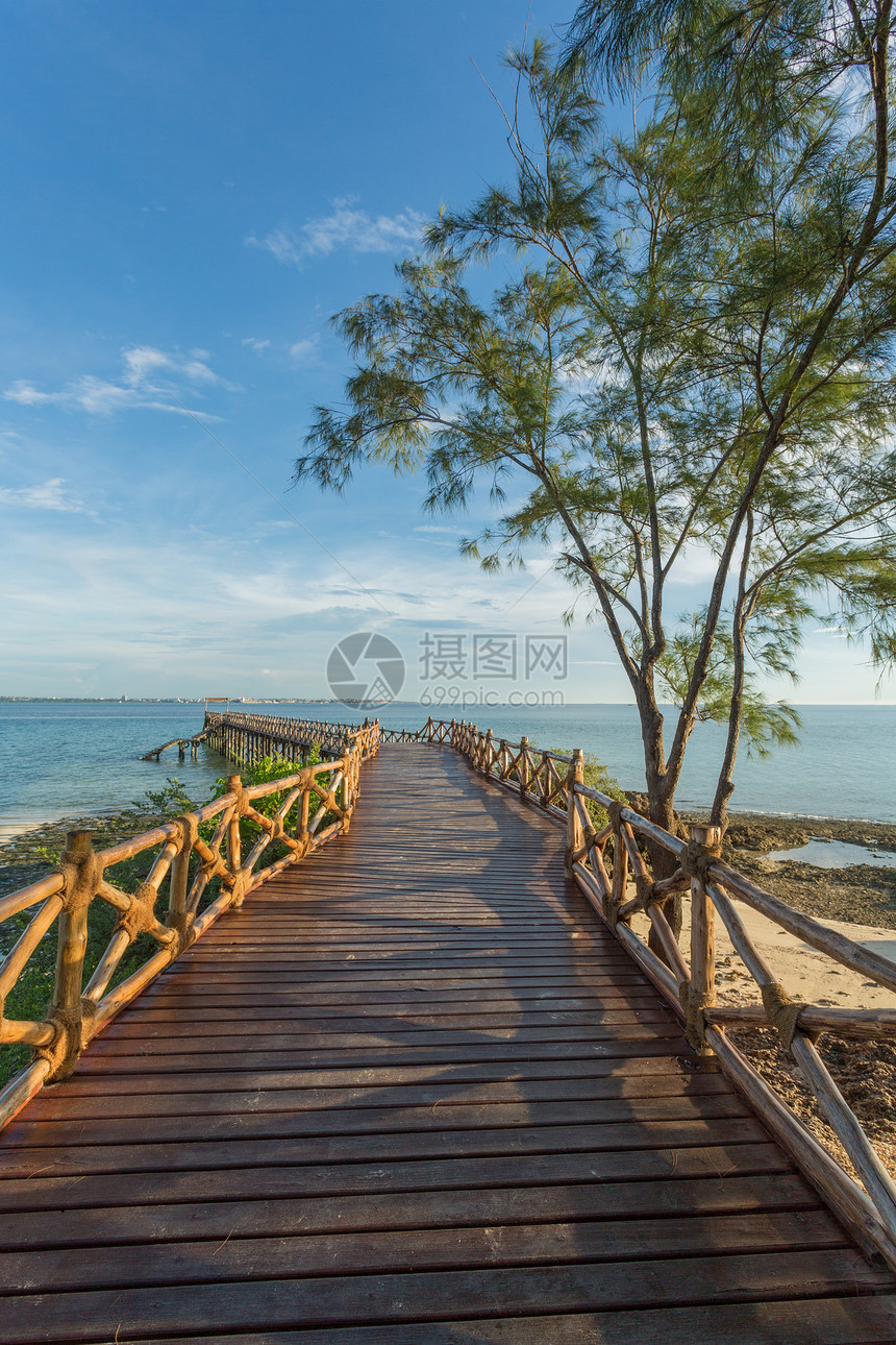 印度洋的木林码头木头场景海洋小路甲板海景图片