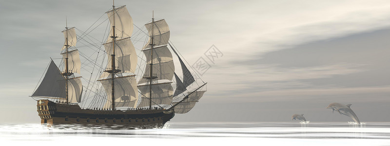 旧商船和3D高清图片