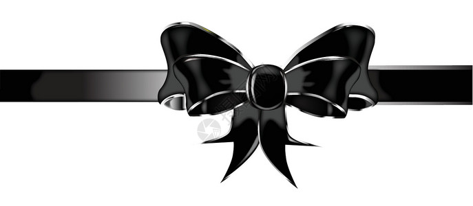 黑丝弓标签蝴蝶结丝带包装缎带插图礼品丝绸展示背景图片