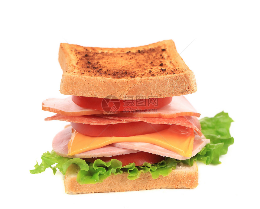 三明治加番茄和奶酪美食早餐黄瓜面包小麦青菜野餐火腿午餐小吃图片