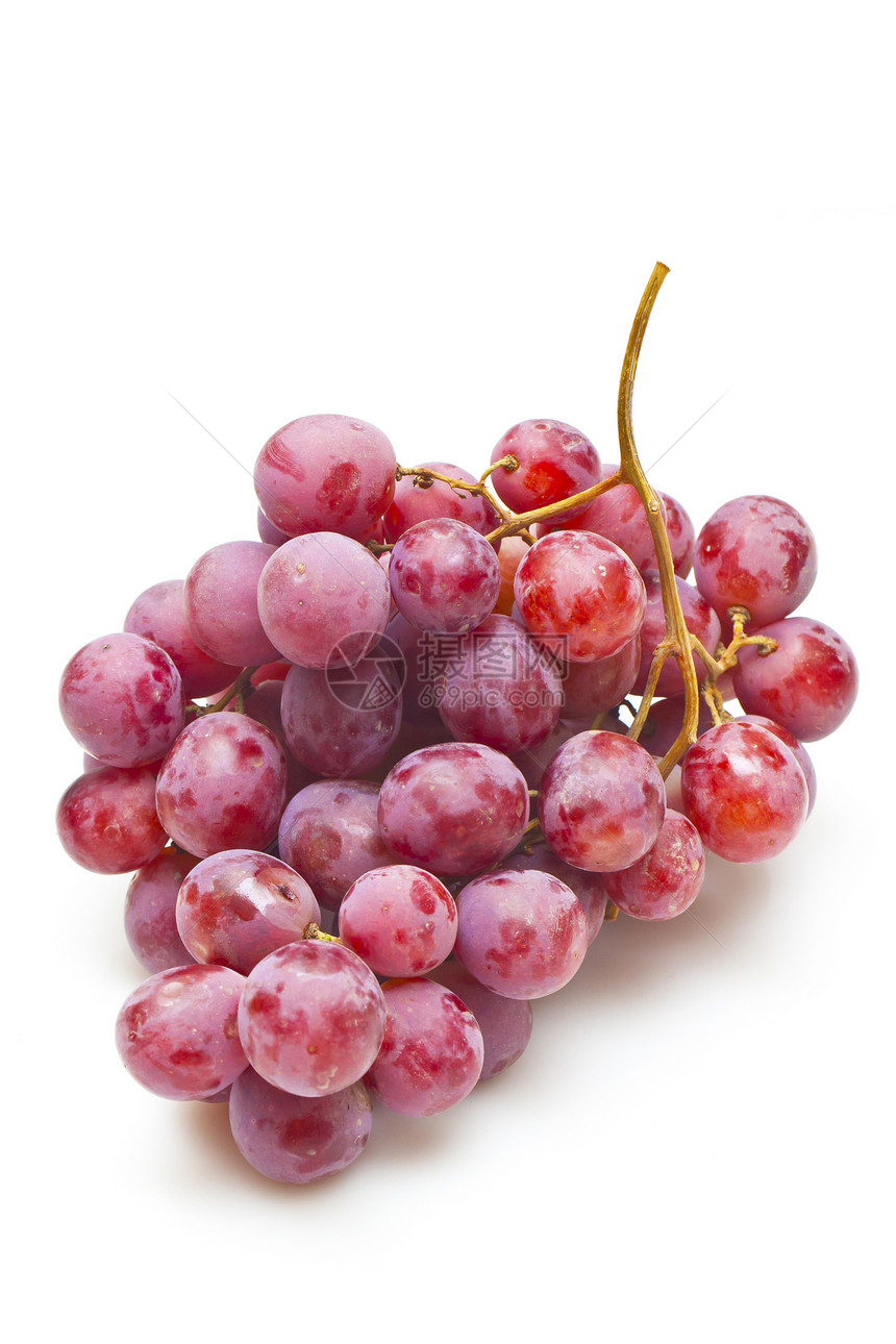 白上孤立的红葡萄食物藤蔓植物水果维生素生长营养膳食叶子农业图片