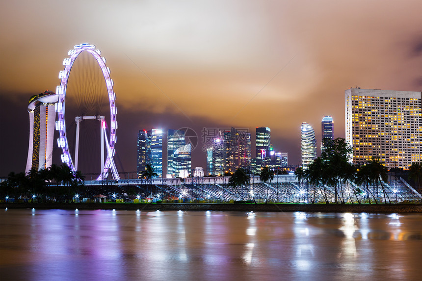 新加坡天线公司金融天际城市摩天轮海景车轮场景办公室景观图片