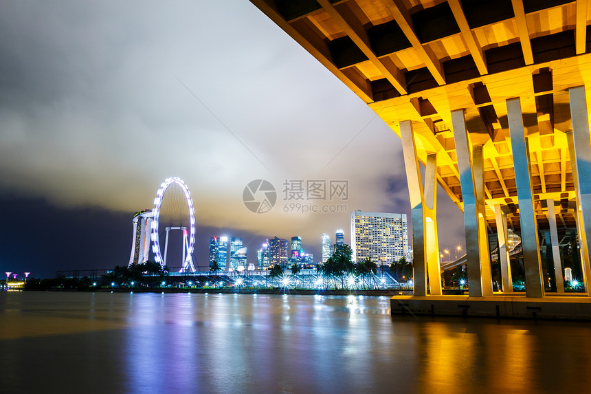 新加坡市海洋海景公司金融倾斜场景建筑市中心城市都市图片