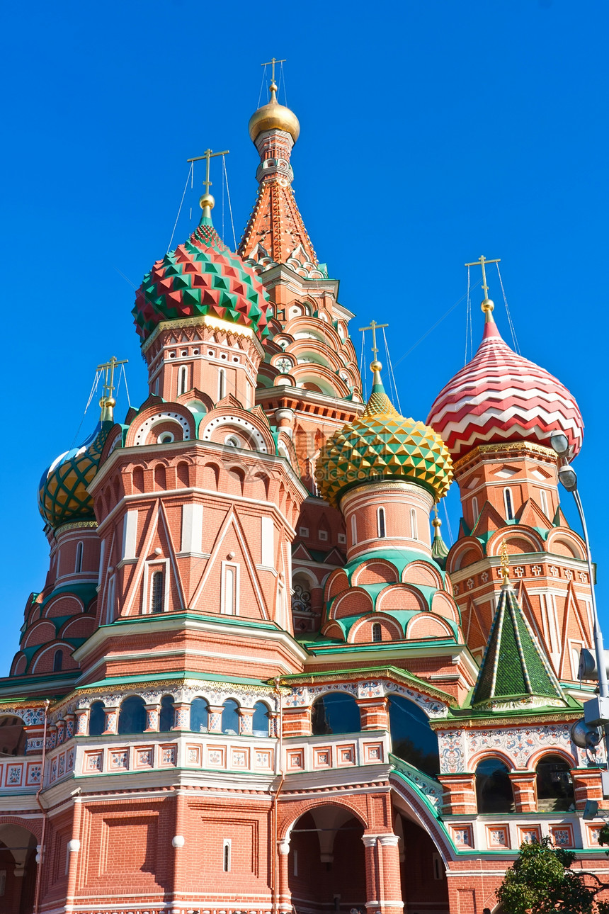 莫斯科圣巴西尔大教堂圆顶文化大教堂天空崇拜宗教首都中心城市红色图片