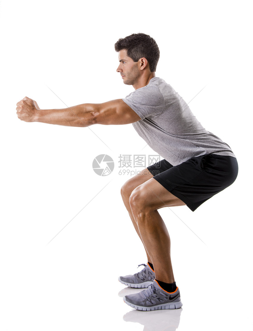 男子锻练拉丁成人教练白色运动员平衡培训师身体男性肌肉图片