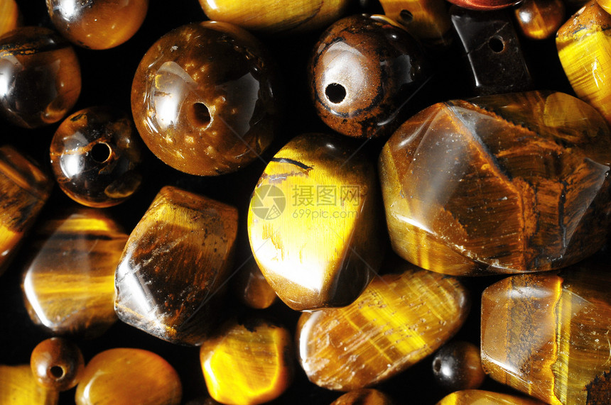 虎眼石石英宏观护身符水晶配饰材料抛光矿物学康复宝藏图片