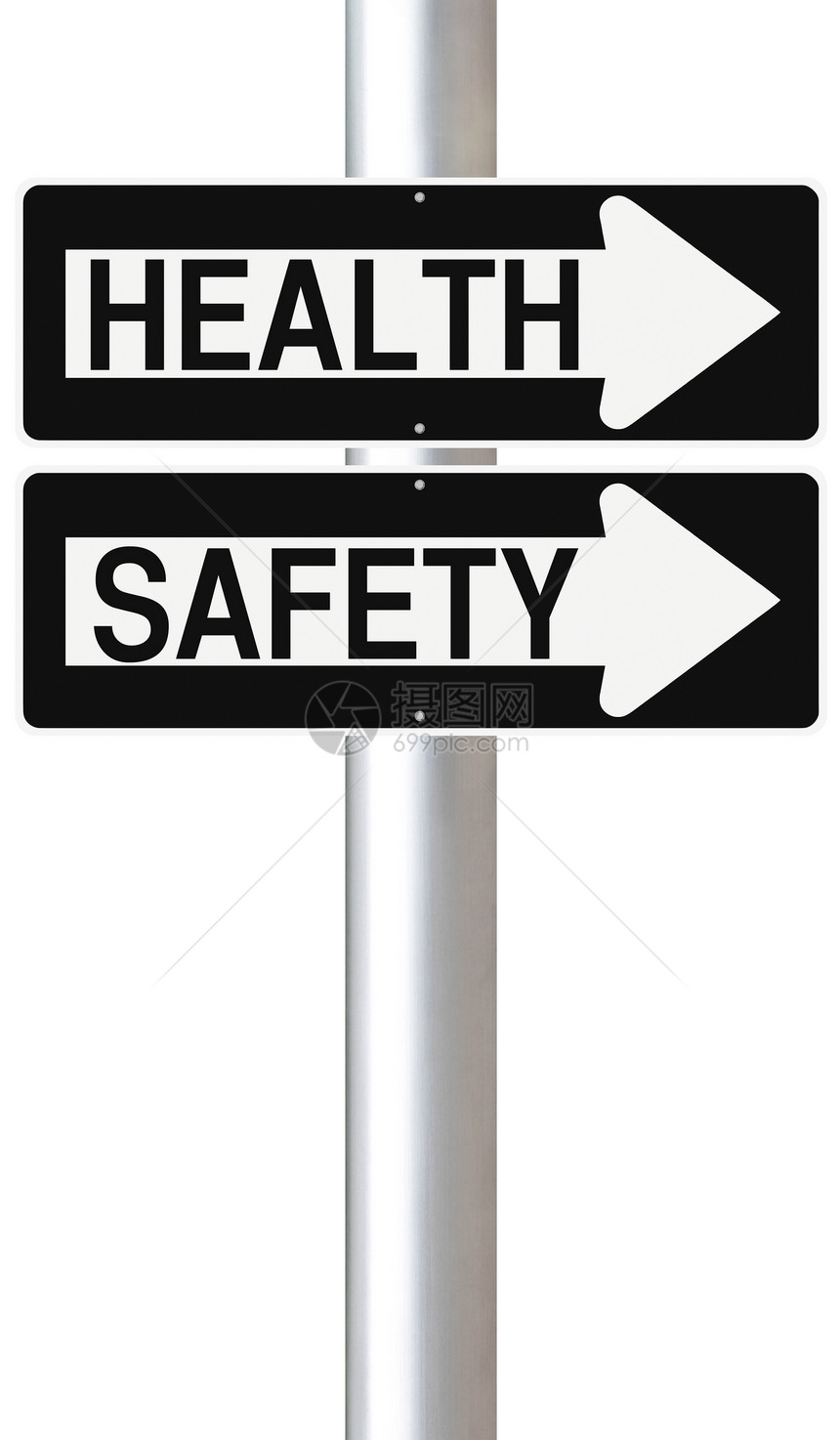 卫生与安全白色交通标志路标单程街道图片