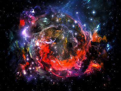 空间的协同合作与空间物理学天体大爆炸天文学设计银河系小说辉光化学星云宏观世界高清图片素材