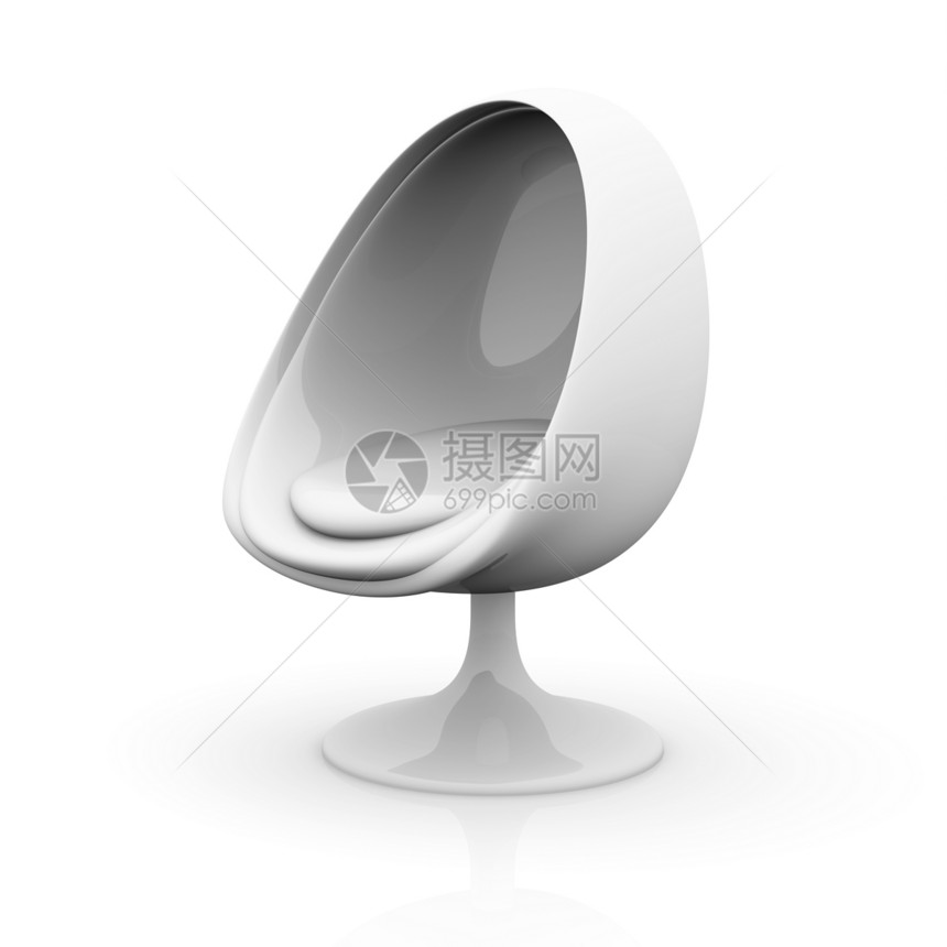 鸡蛋主席皮革扶手椅座位白色椅子家具蛋椅软垫图片